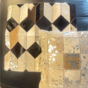 Two Cowhide Pillowcase, Patchwork, pillow cover